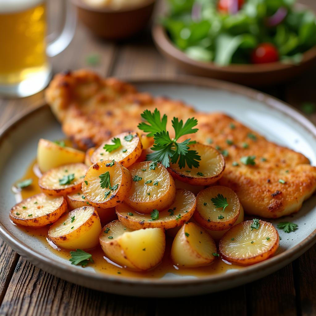 Bratkartoffeln mit Zwiebeln - Beilage zu Schnitzel