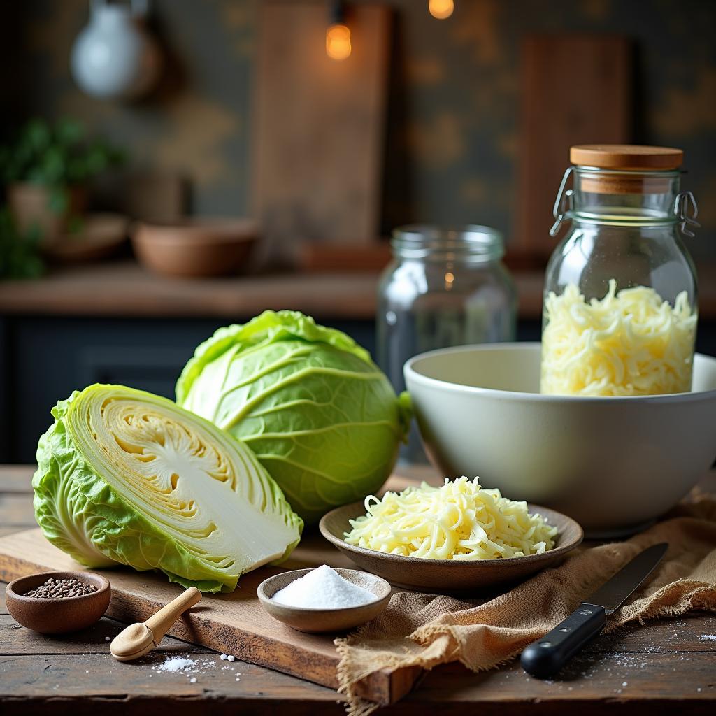 Sauerkraut als Beilage zu Schnitzel