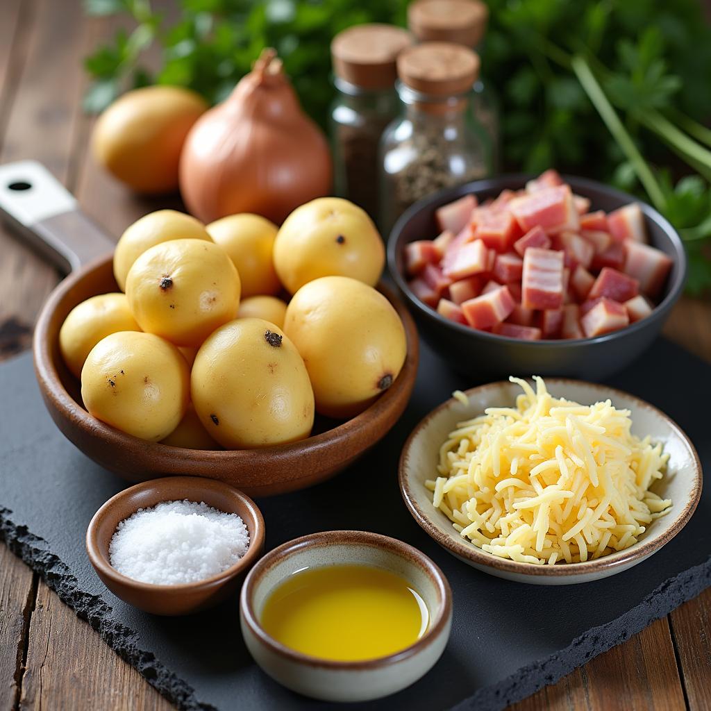 Bratkartoffeln mit Käse Zutaten