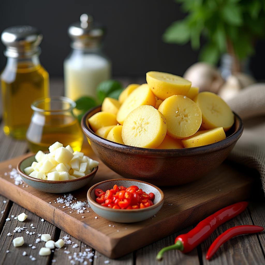 Bratkartoffeln mit Knoblauch und Chili Zutaten