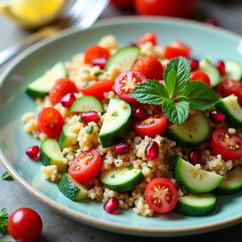 Couscous Salat with Pomegranate Seeds