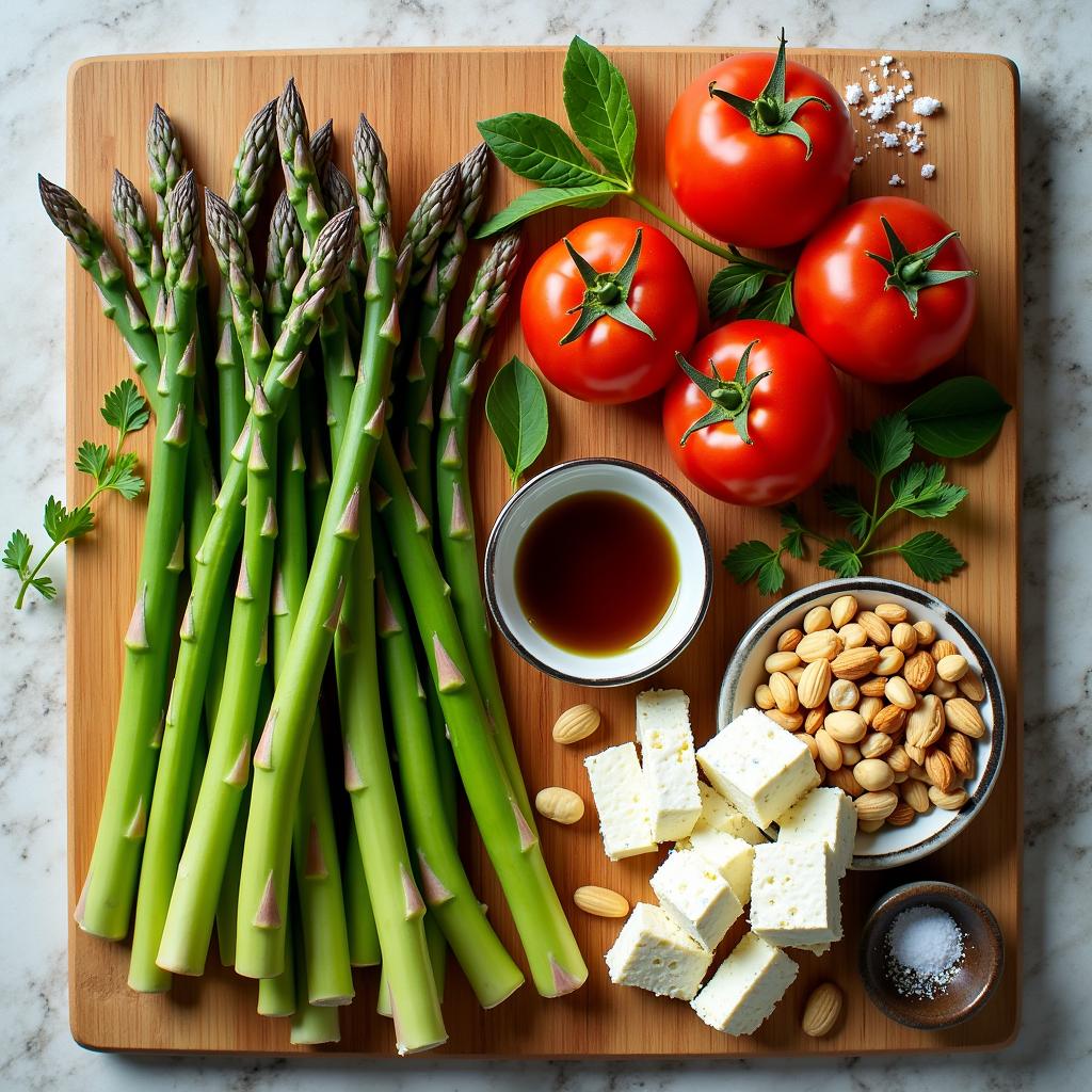 Die Zutaten für den grünen Spargel Salat