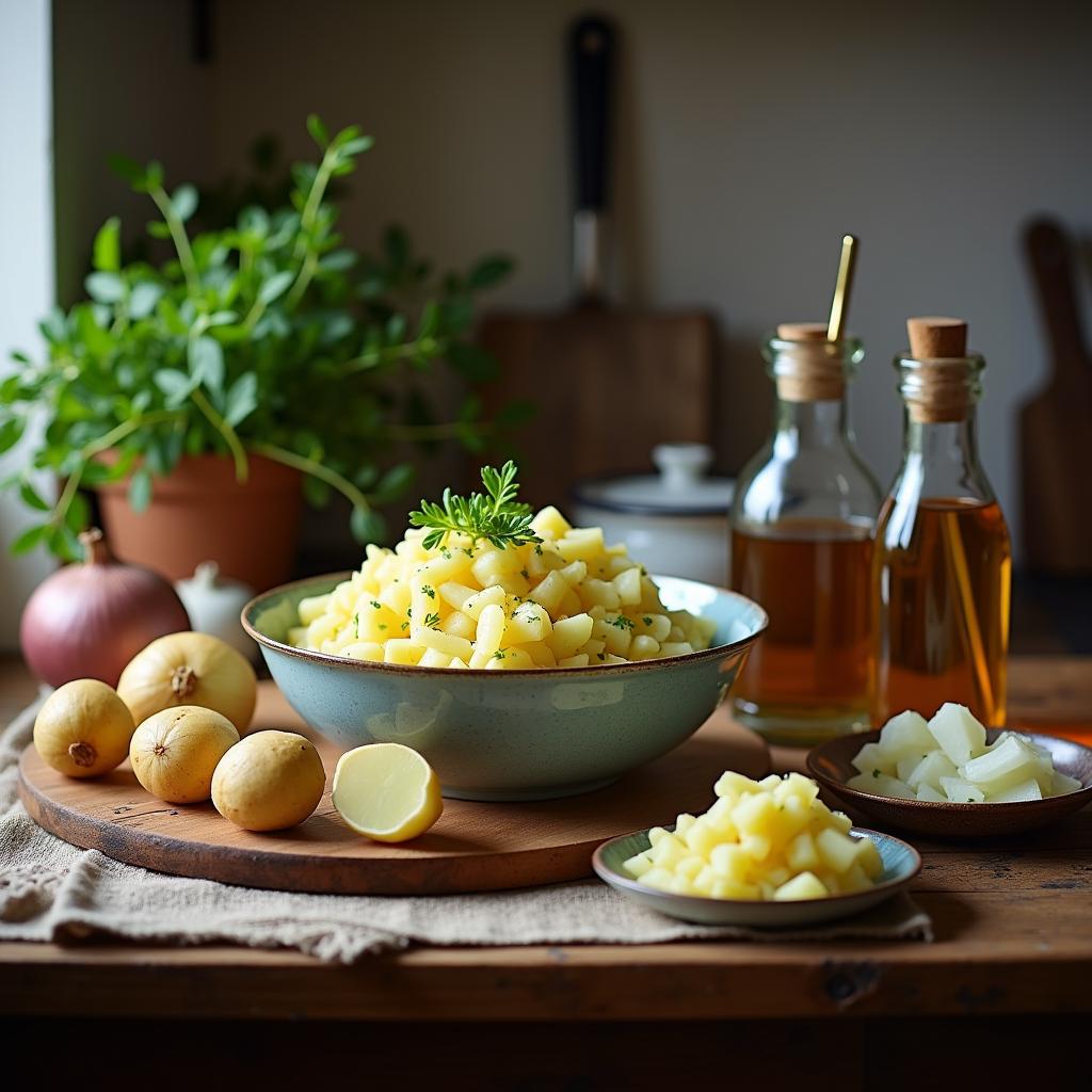 Die wichtigsten Zutaten für schwäbischen Kartoffelsalat