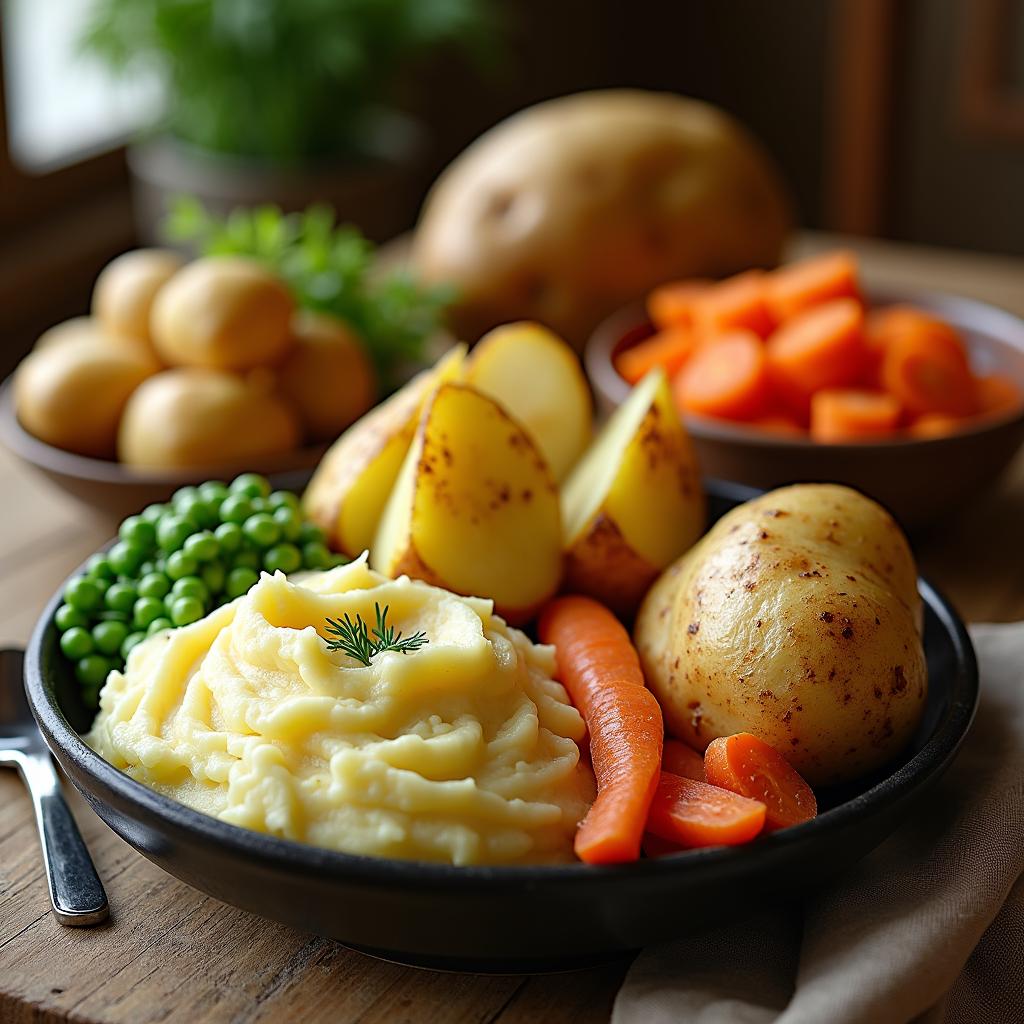 Erbsen und Moehren Mit Kartoffeln