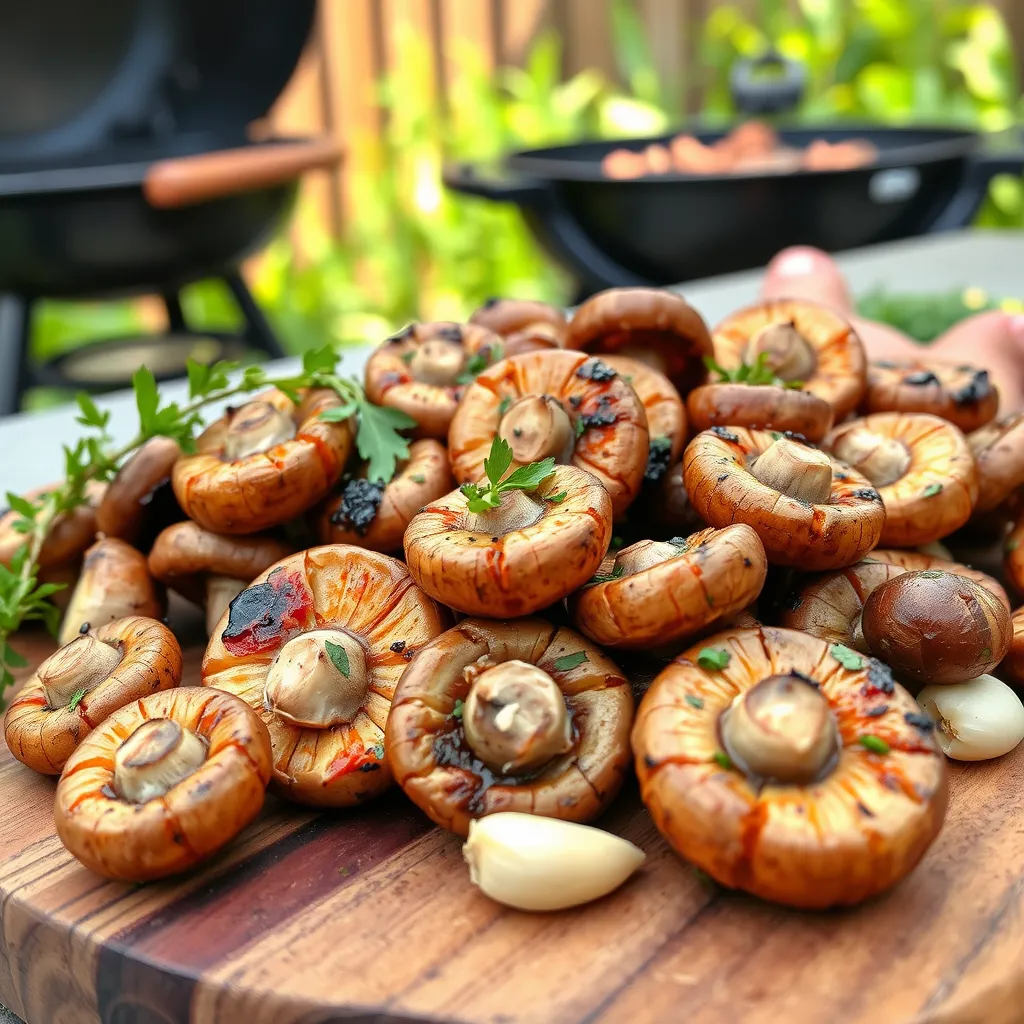 Gegrillte Pilze mit Kräutern