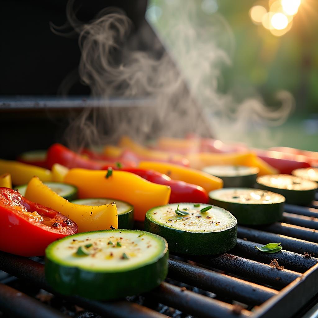 Gegrillte Zucchini und Paprika