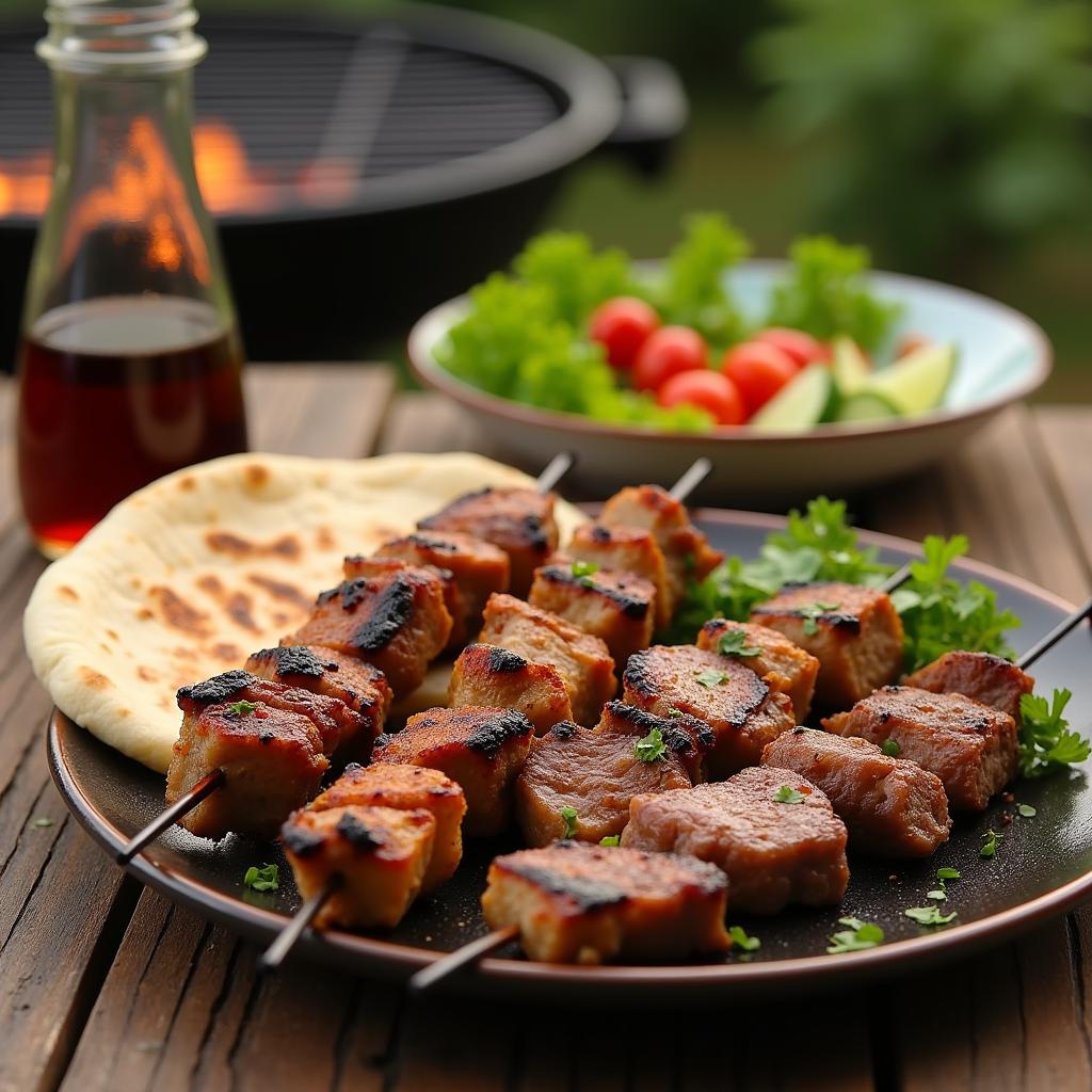 Grillfleisch und Kebabs