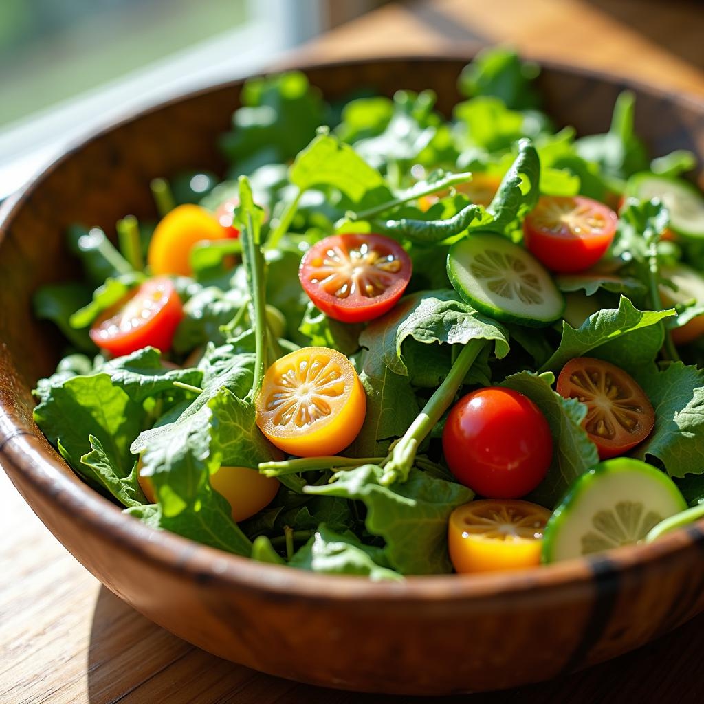 Grüner Salat mit Zitronen-Dressing