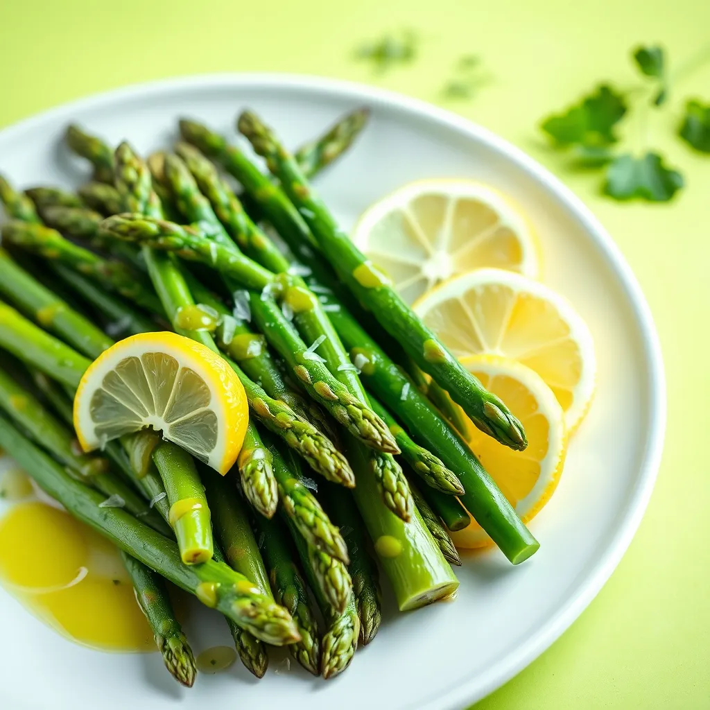 Grüner Spargel mit Zitrone