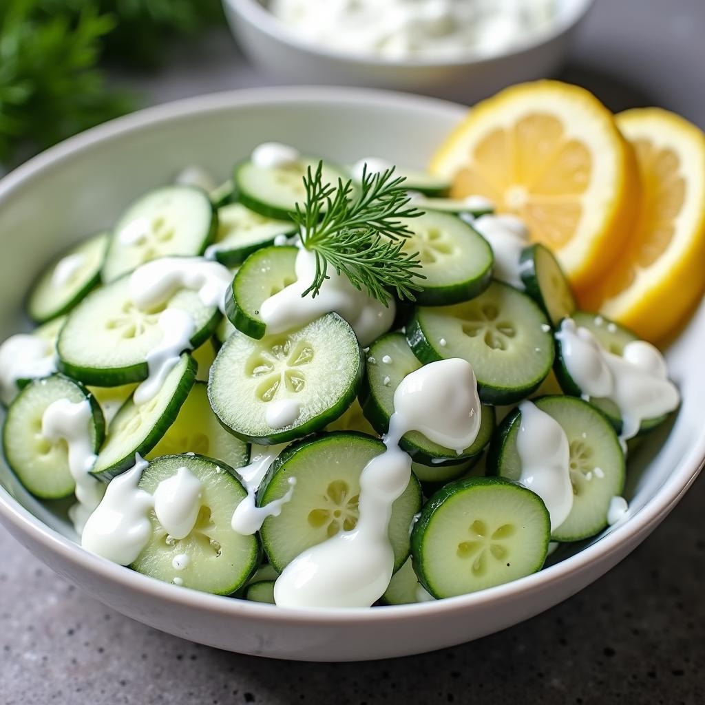 Gurkensalat mit Joghurt - Schnelle Beilagen zum Grillen