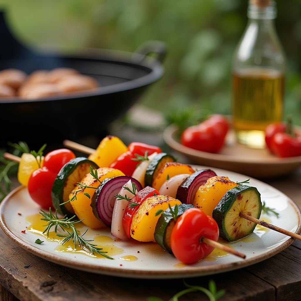 Kartoffelspieße mit Gemüse