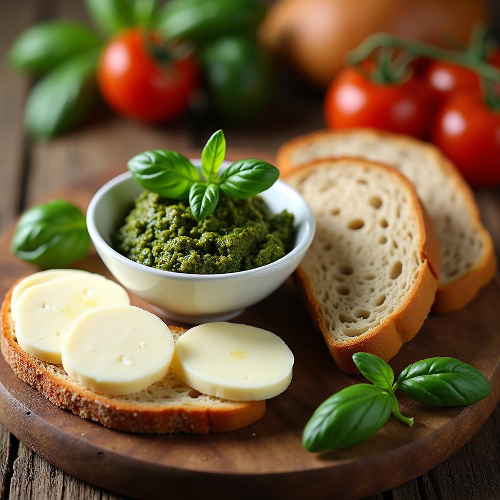 Pesto und Mozzarella