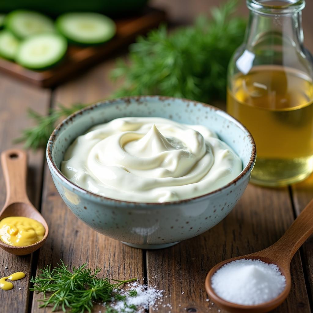 Rezept für cremiges Joghurt-basiertes Gurkensalat Dressing