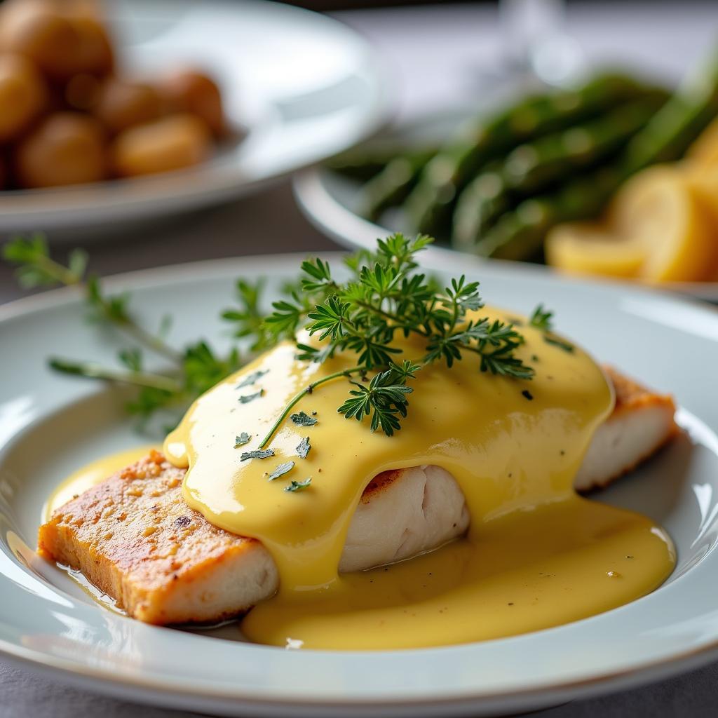 Sauce Hollandaise für Fischgerichte zubereitet