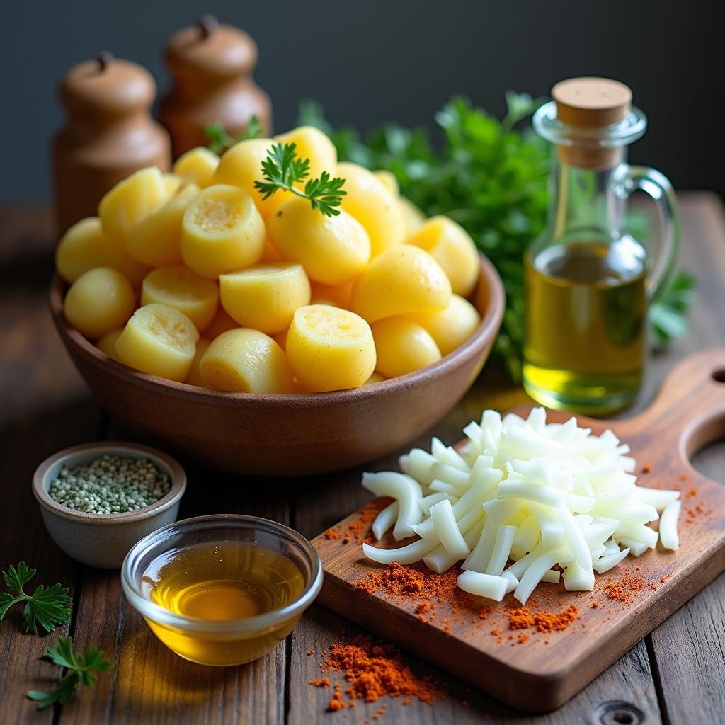 Vegetarische Bratkartoffeln Zutaten