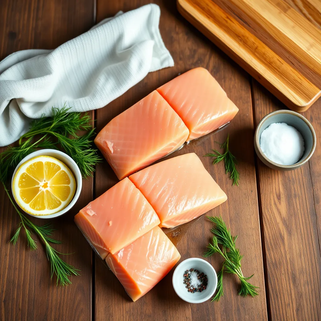 Zutaten für Lachs im Backofen