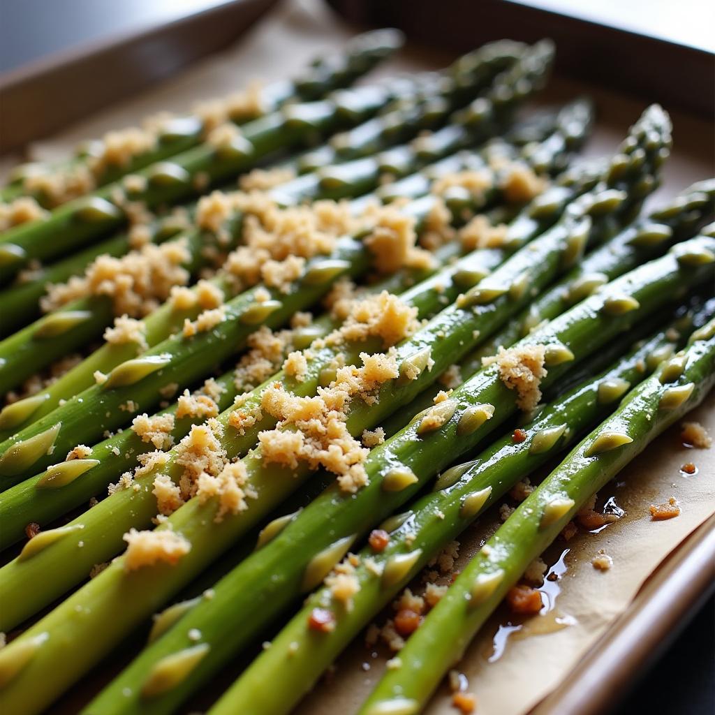 Gebackene Spargelspitzen mit Parmesan