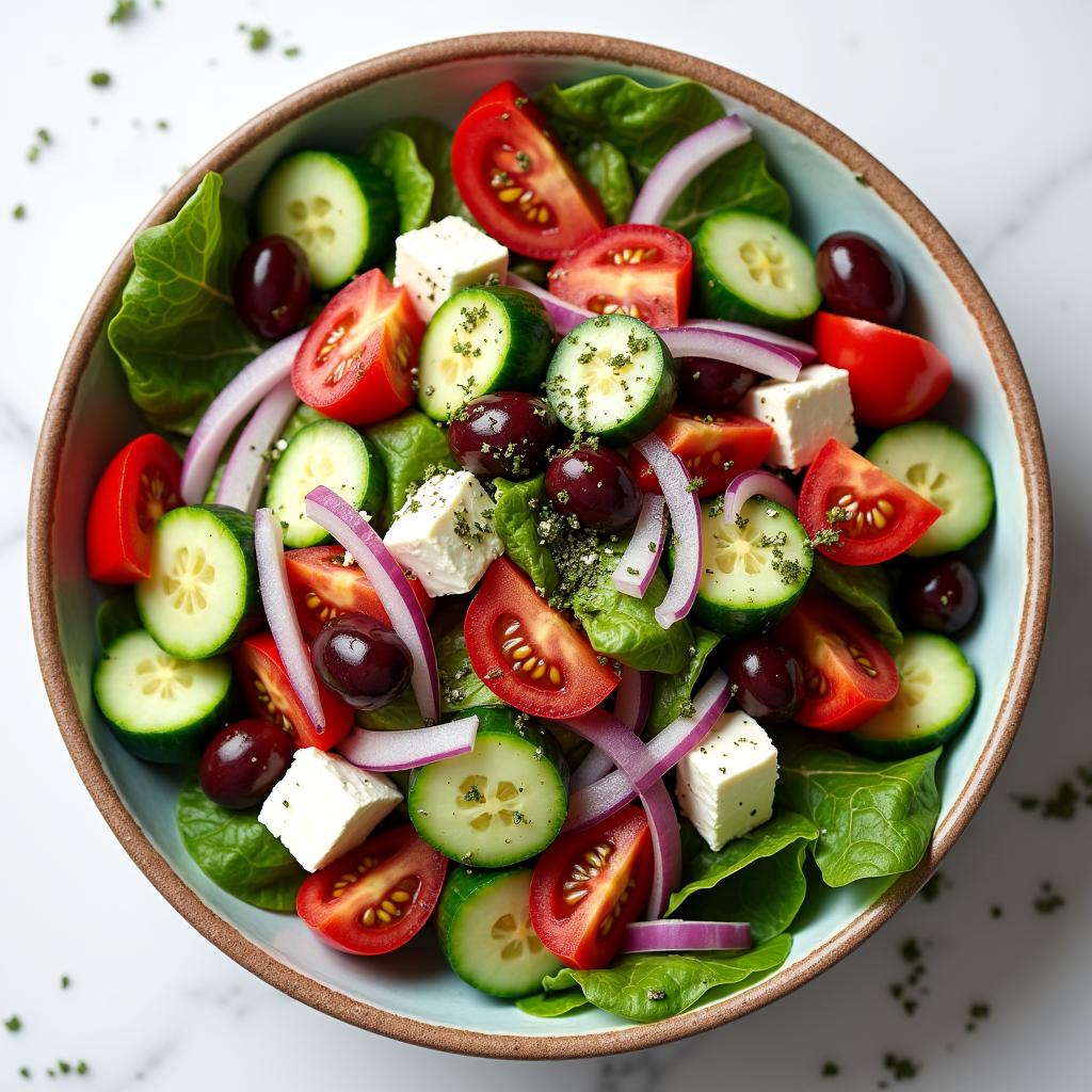 Griechischer Salat mit Feta und Oliven