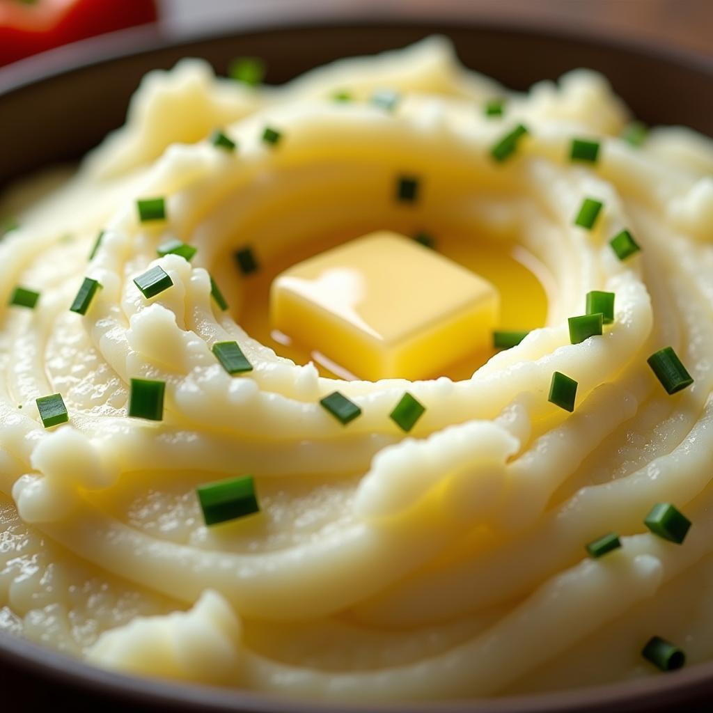 Kartoffelpüree mit Schnittlauch und Butter