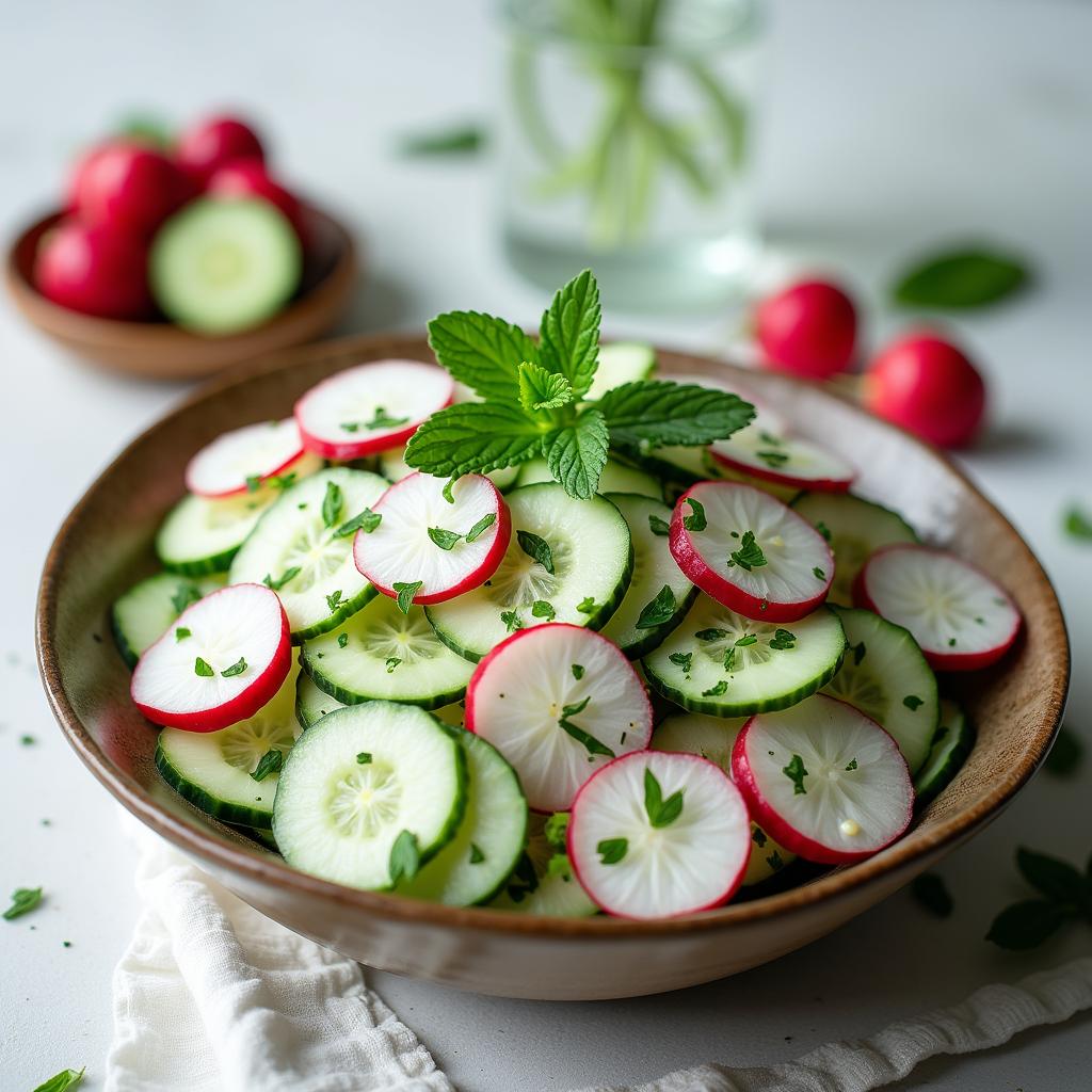 Knackiger Gurken-Radieschen-Salat