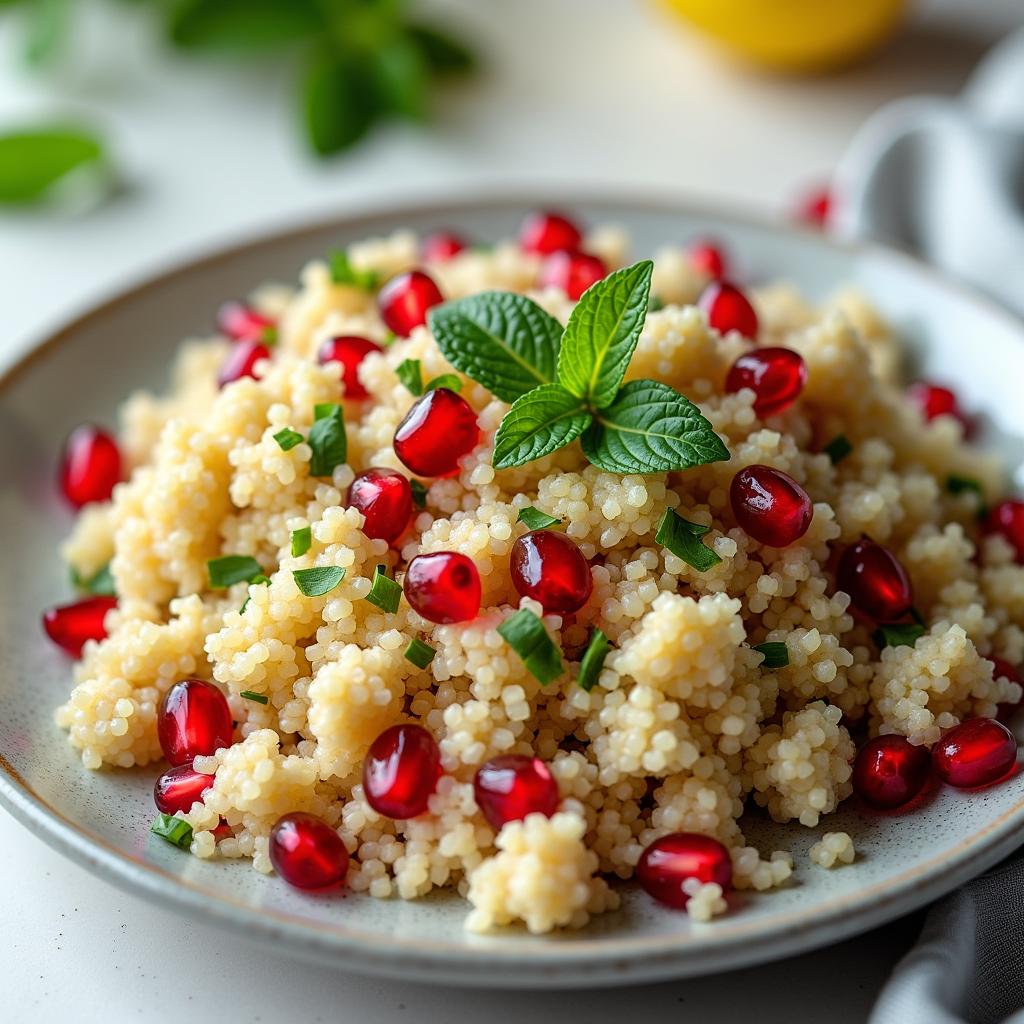 Quinoa-Salat mit Granatapfel und Minze